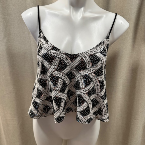Charlotte Russe Tops - Charlotte Russe Y2K Sequin Cami Tank Top Sparkly Party Clubwear Going Out